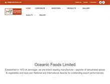 Tablet Screenshot of oceanicfoods.com